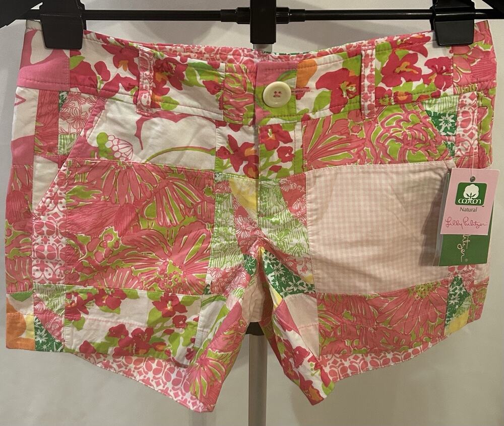NWT Lilly Pulitzer Callahann Sewn Patch Shorts size 0